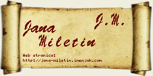 Jana Miletin vizit kartica